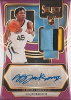 2023 Panini Select Rookie Jersey Autographs #RJGGJ G.G. Jackson II Purple Prizm Basketball Card