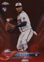 2018 Topps Chrome Update #HMT76 Ozzie Albies Red Refractor Baseball Card