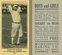 1916 Morehouse Baking #150 Reb Russell Baseball Card