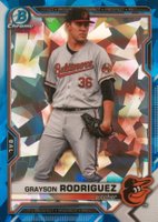 2021 Bowman Draft Chrome Sapphire Edition #BDC136 Grayson Rodriguez Baseball Card