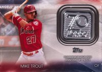 2021 Topps 70th Anniversary Logo Patch Manufactured #MT Mike Trout Baseball Card
