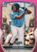 2023 Bowman Chrome Prospects #BCP145 Xavier Isaac Fuchsia Refractor Baseball Card