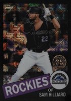 2020 Topps Silver Pack 1985 Chrome Promo #15 Sam Hilliard Series 2-Black Refractor Baseball Card