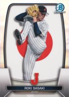 2023 Bowman Chrome World Baseball Classic Flag #WBC49 Roki Sasaki Refractor Baseball Card