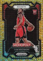 2023 Panini Prizm Monopoly #31 Cam Whitmore Gold Millionaire Shimmer Basketball Card