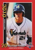2010 Cedar Rapids Kernels Rising Alumni #2 Mike Trout Baseball Card