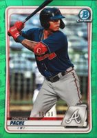2020 Bowman Chrome Prospects #BCP5 Cristian Pache Green Refractor Baseball Card