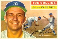 1956 Topps #21 Joe Collins White Back Baseball Card