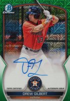 2023 Bowman Mega Box Chrome Prospect Autographs #DGT Drew Gilbert Green Baseball Card