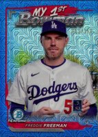 2024 Bowman Chrome Mega Box My 1st Bowman #5 Freddie Freeman Blue Refractor Baseball Card