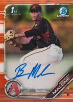 2019 Bowman Draft Chrome Draft Picks Autograph #CDABM Brennan Malone Orange Refractor Baseball Card