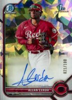 2022 Bowman Chrome Prospect Autographs #CPAAC Allan Cerda Atomic Refractor Baseball Card
