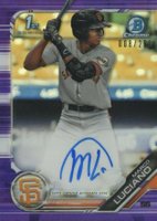 2019 Bowman Prospect Autographs Chrome #ML Marco Luciano Purple Refractor Baseball Card