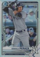 2021 Bowman Chrome Prospects #BCP50 Oswald Peraza Refractor Baseball Card