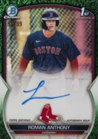 2023 Bowman Chrome Prospect Autographs #CPARA Roman Anthony Green Grass Refractor Baseball Card