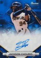 2023 Bowman Sterling Prospect Autographs #PAJCU Jackson Chourio Blue Baseball Card