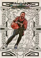 2022 Panini Obsidian #40 Damian Lillard Electric Etch White Pulsar Basketball Card
