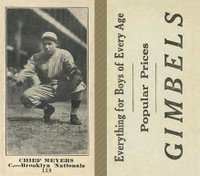 1916 Gimbels #119 Chief Meyers Baseball Card