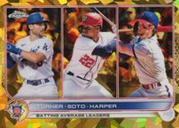 2022 Topps Chrome Sapphire Edition #59 Bryce Harper/Juan Soto/Trea Turner Gold Baseball Card