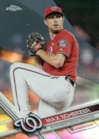 2017 Topps Chrome #159 Max Scherzer Red Jersey-Refractor Baseball Card