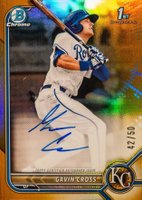 2022 Bowman Draft Chrome Draft Pick Autographs #CDAGC Gavin Cross Gold Refractor Baseball Card