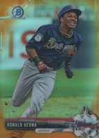 2017 Bowman Draft #BDC39 Ronald Acuna Chrome-Orange Refractor Baseball Card