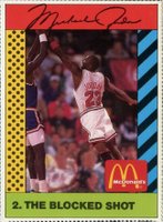 1990 McDonald's Michael Jordan #2 Michael Jordan The blocked shot Basketball Card