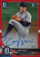 2018 Bowman Draft Chrome Draft Picks Autographs #CDACM Casey Mize Red Refractor Baseball Card