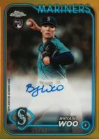 2024 Topps Chrome Update Chrome Baseball Update Series Autographs #ACBW Bryan Woo Gold Refractor Baseball Card