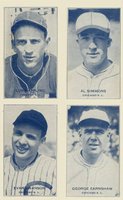 1934 Exhibits 4 on 1 # Appling/Earnshaw/Simmons/Swanson Baseball Card