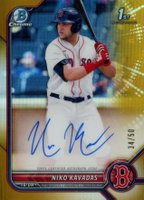 2022 Bowman Chrome Prospect Autographs #CPANK Niko Kavadas Gold Refractor Baseball Card