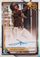 2024 Bowman Chrome Prospect Autographs #CPALD Leo de Vries Refractor Baseball Card