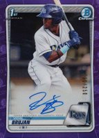 2020 Bowman Chrome Prospect Autographs #CPAVB Vidal Brujan Purple Refractor Baseball Card