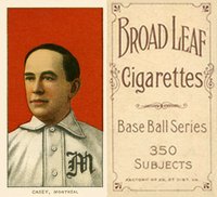 1909 White Borders Broadleaf 350  #75 Doc Casey Baseball Card