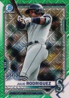 2021 Bowman Chrome Mega Box #231 Julio Rodriguez Green Refractor Baseball Card