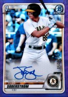 2020 Bowman Draft Chrome Draft Picks Autographs #CDATS Tyler Soderstrom Purple Refractor Baseball Card