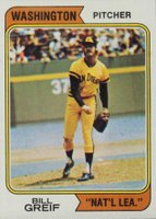 1974 Topps #102w Bill Greif Washington Baseball Card