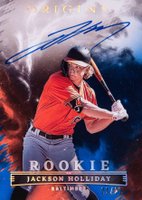 2023 Panini Chronicles Origins Rookie Signatures #OPSJH Jackson Holliday Blue Baseball Card