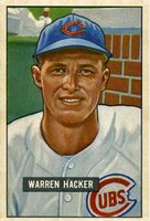 1951 Bowman #318 Warren Hacker Baseball Card