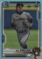 2021 Bowman Draft #BDC172 Sal Frelick Chrome-Sky Blue Refractor Baseball Card