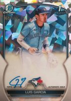 2023 Bowman Chrome Prospect Autographs #CPALG Luis Garcia Atomic Refractor Baseball Card