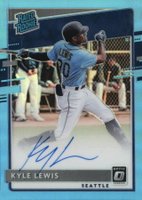 2020 Panini Donruss Optic Rated Rookies Signatures #RRSKL Kyle Lewis Carolina Blue Baseball Card