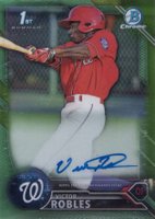 2016 Bowman Prospect Autographs #VR  Victor Robles Chrome-Green Refractor Baseball Card