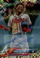 2018 Topps Chrome Update #HMT25 Ronald Acuna Jr. Autograph-X-Fractor Baseball Card