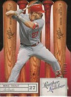 2019 Panini Leather & Lumber #70 Mike Trout Die-Cut-Holo Silver Baseball Card