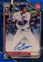 2024 Bowman Draft Chrome Prospect Autographs #CPACS Cam Smith Blue Wave Baseball Card