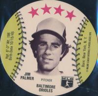 1976 Isaly's Sweet William Disc # Jim Palmer Baseball Card