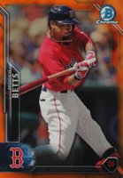 2016 Bowman Chrome #22 Mookie Betts Orange Refractor Baseball Card