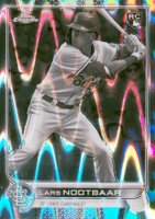 2022 Topps Chrome Sonic #19 Lars Nootbaar Black & White Raywave Refractor Baseball Card
