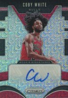 2019 Panini Prizm Rookie Signatures #CWT Coby White Mojo Prizm Basketball Card